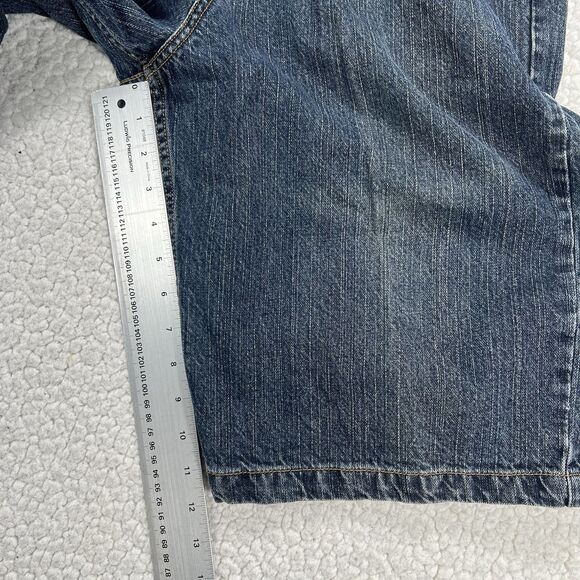 Anchor Blue Baggy Denim Shorts Men’s Size 30 Blue Y2K Hip Hop Streetwear - Picture 10 of 12